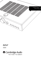 Cambridge Audio Azur-350A - Owners manual